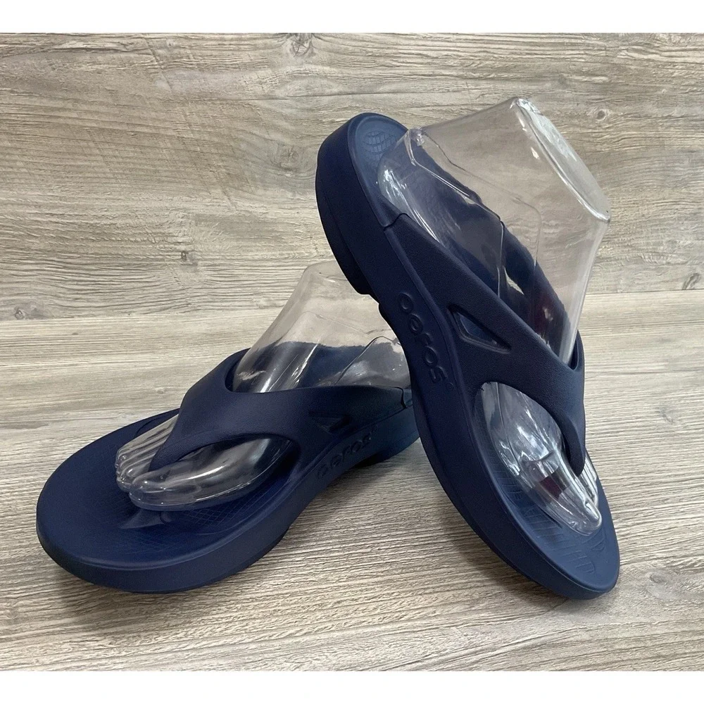 OOFOS Original Recovery Sandals Mens 8 Womens 10 Flip Flop Thong Shoes Blue